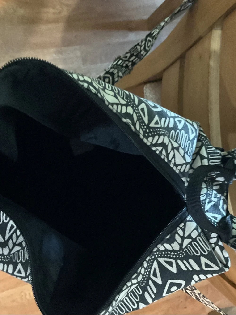 Kavu Black & White Geometric Canvas Backpack